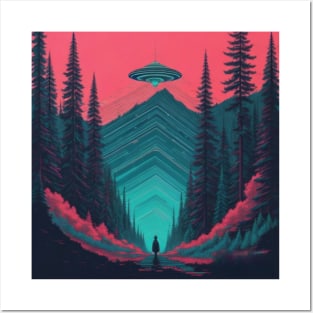 UFO Chronicles Podcast - UFO Glitch Artwork V3 Posters and Art